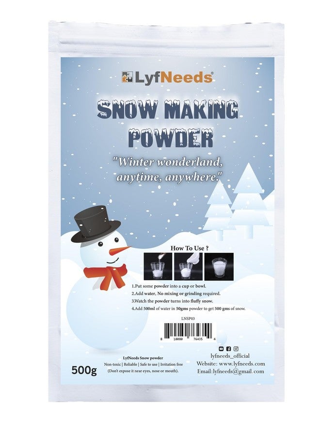 LyfNeeds Artificial Instant Snow Making Powder (500g) - Perfect for Christmas, Winter Décor & Holiday Parties - Image 1
